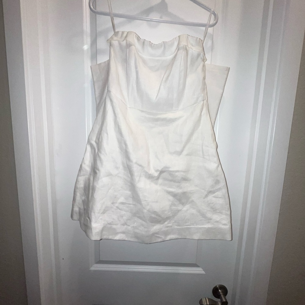 Diish Aisle white linen back bow dress - Picture 4 of 6